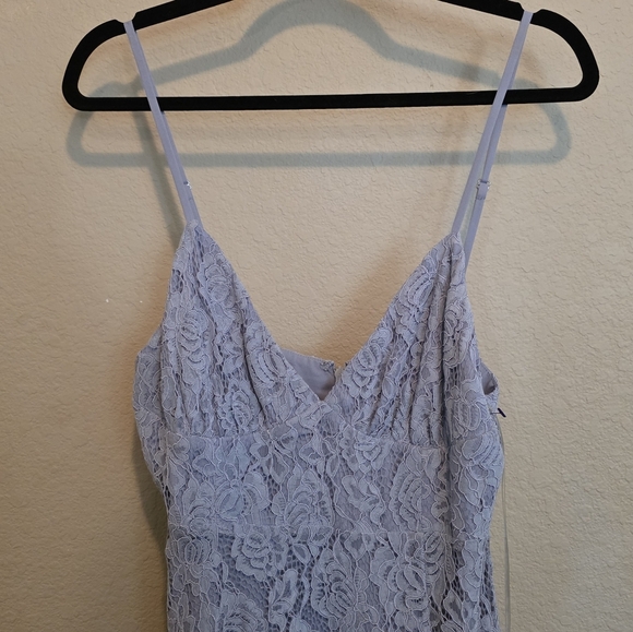 BHLDN x Fame and Partners Charlotte Lace Maxi Dress in Fog 12 - Picture 3 of 9